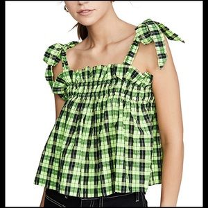 Ganni Neon Green Top